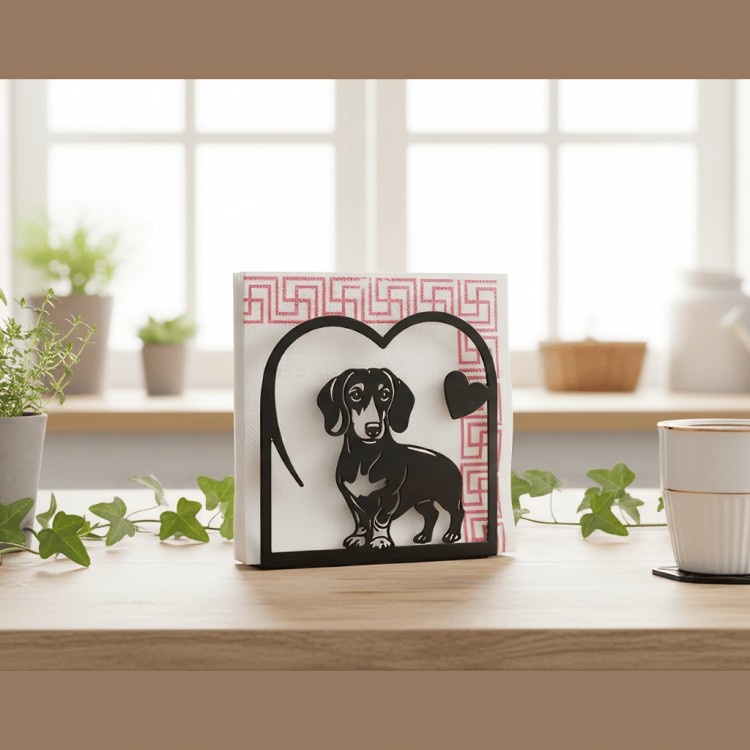 Dog Napkin Holder – Metal Dining Table Décor