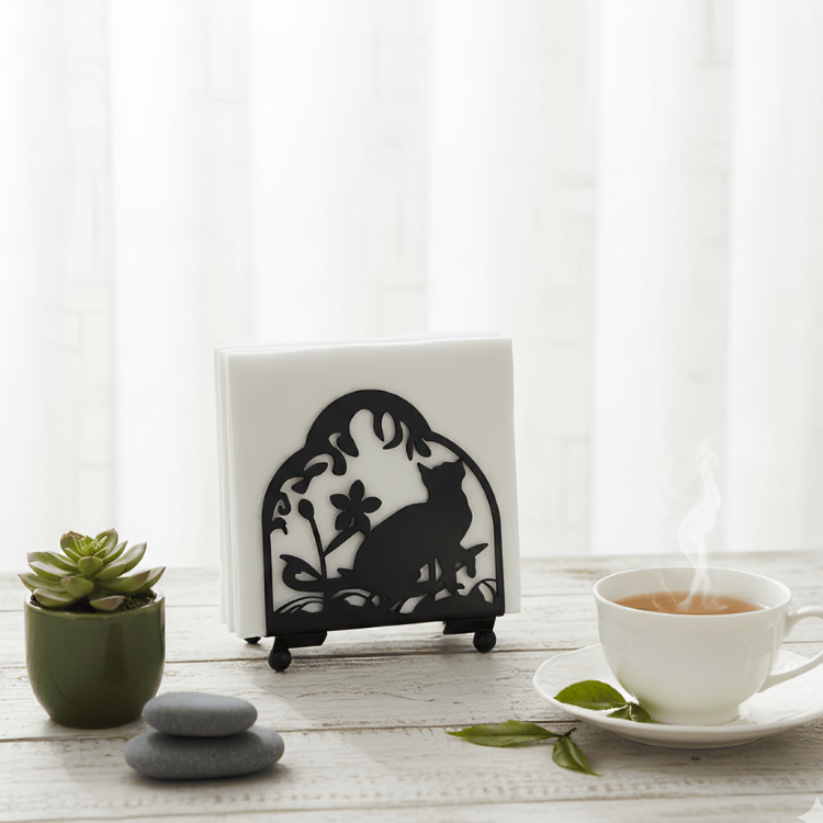 Cat-Shaped Metal Napkin Holder _ Dining Table Décor