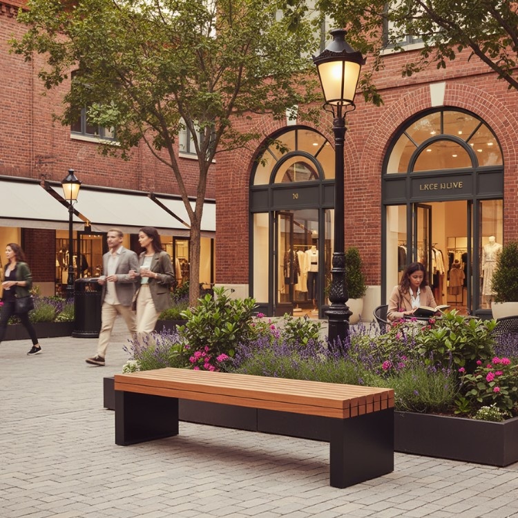Modern Solid Wood Finish Steel Bench with Metal Legs _ Entryway & Dining Seating