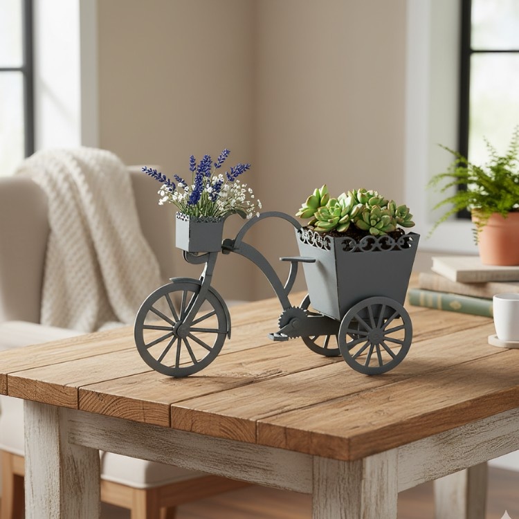 Small Metal Cycle Decor _ Elegant Table & Shelf Accent