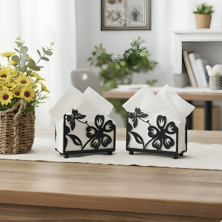 Flower Metal Napkin Racks (2-Pack) _ Elegant Kitchen & Dining Decor